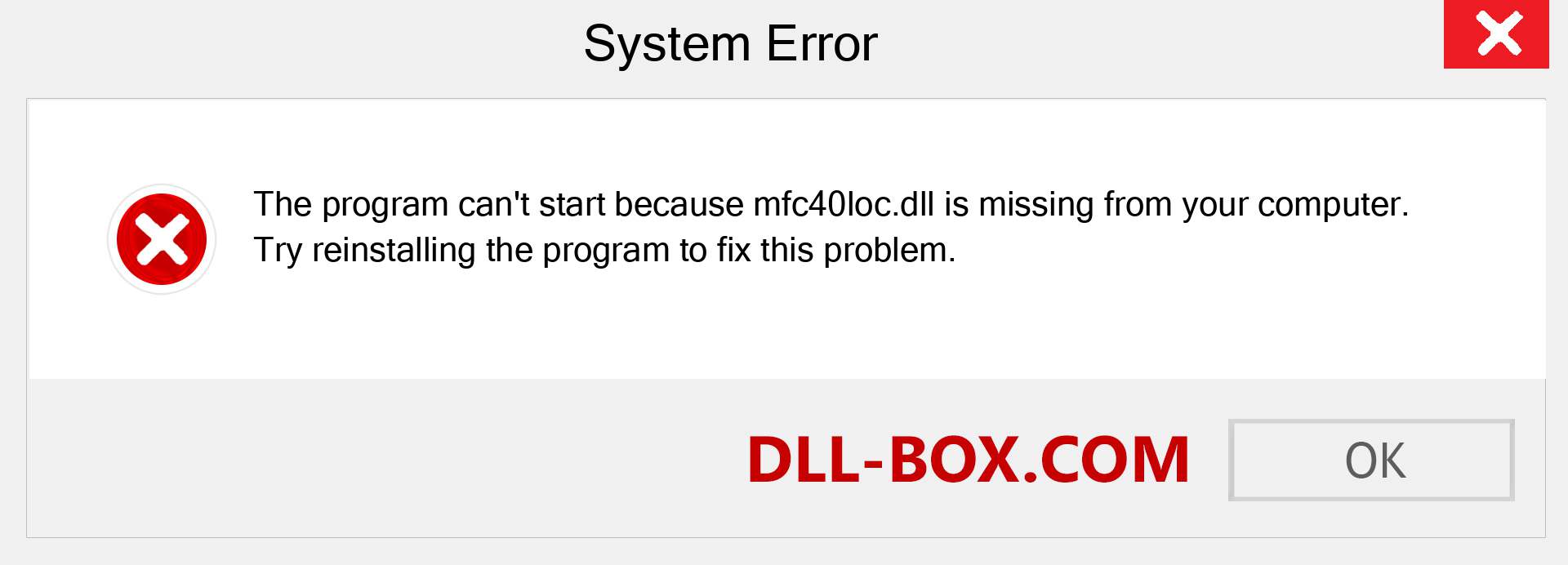  mfc40loc.dll file is missing?. Download for Windows 7, 8, 10 - Fix  mfc40loc dll Missing Error on Windows, photos, images